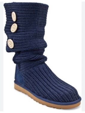 UGG Navy Knit Mid-Calf Boot